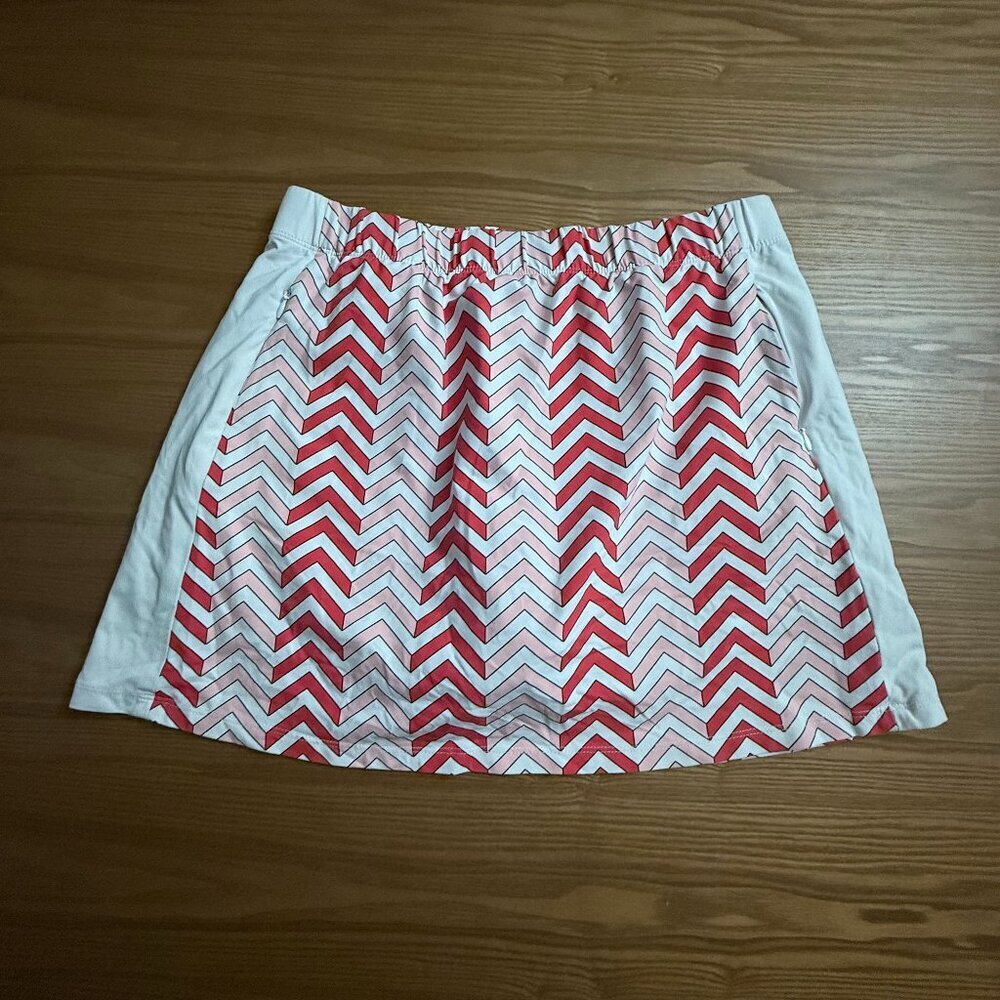 J. McLaughlin Pink‎ / Red Chevron Athletic Tennis Golf Skirt